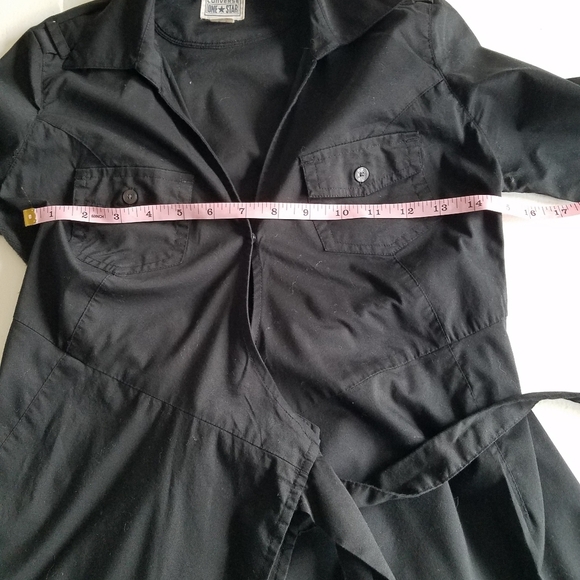 Converse One Star Black Wrap Dress 3/4 roll sleeve tab Tie Size XS - Picture 10 of 11